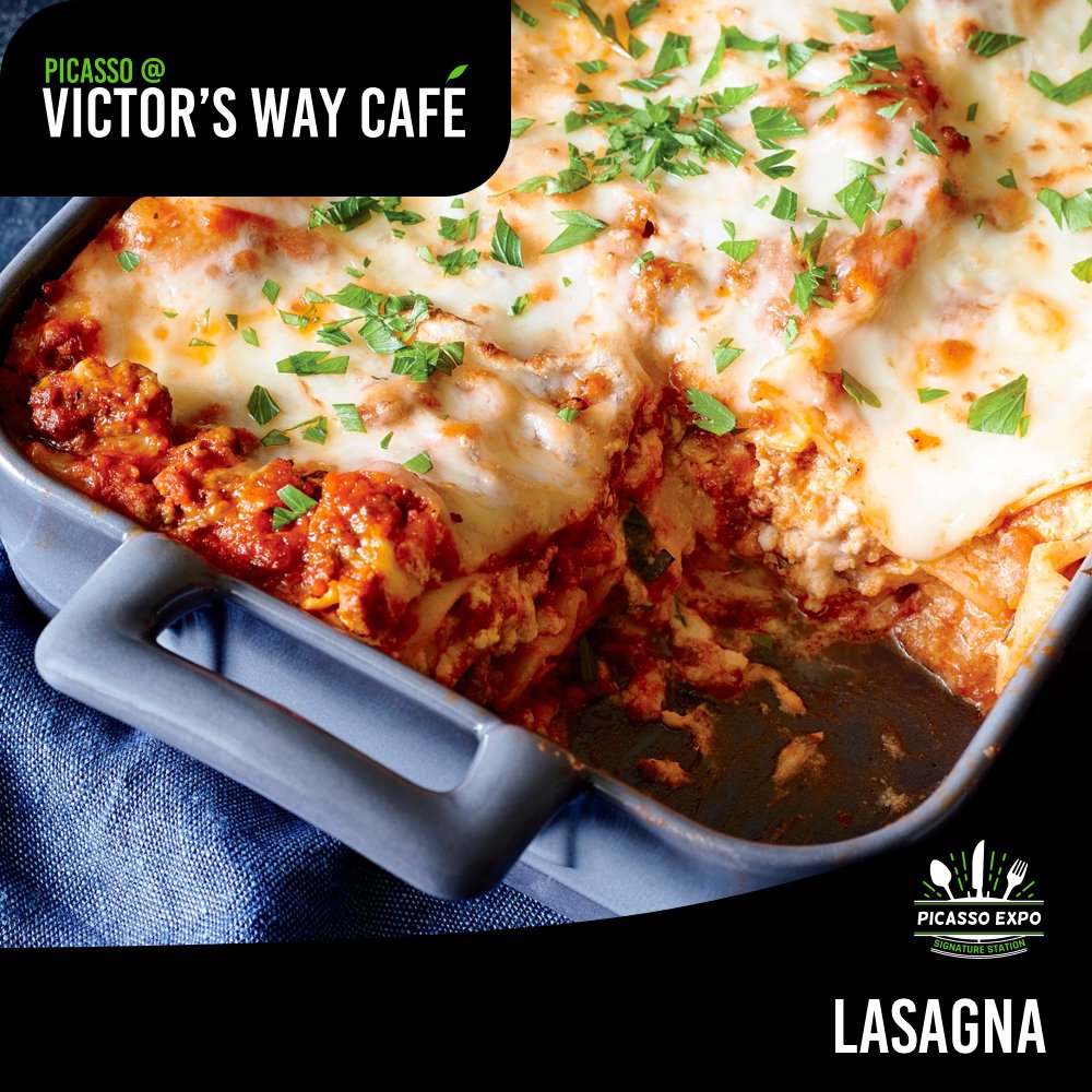 Picasso_Group's tweet photo. The Victor's Way Café is serving Lasagna! Visit the Link during lunch and try this amazing special! #UMHS #PRG #PicassoExpo #TheLink https://t.co/yUXJWnRiZW