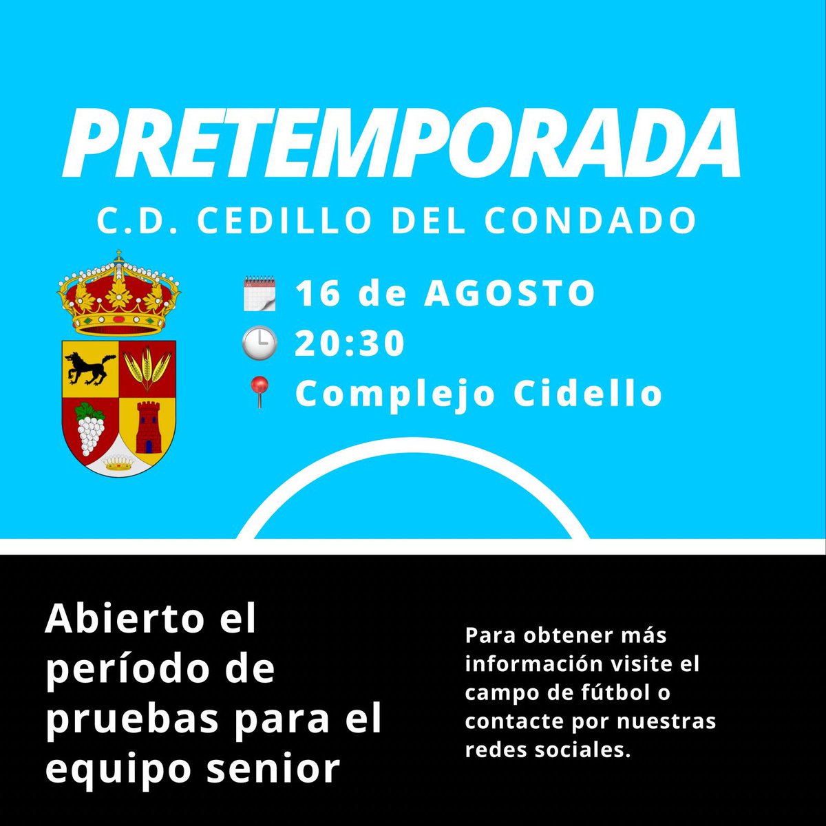 cdecedillo's tweet image. Pretemporada Senior ❗️
Dentro de muy poco empieza nuestra pretemporada, queda abierto el periodo de pruebas para nuestro equipo de cara a esta nueva temporada , cualquier duda o información más detallada , consulta por nuestras redes sociales o acude a nuestras oficinas del campo