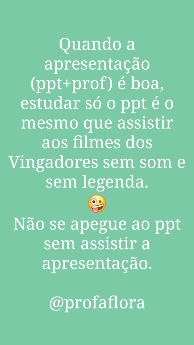 Profaflora's tweet photo. Concordam?

#ppt #aulas #vidadeprofessor #vidadeconsultor #marketing #Avengers https://t.co/xbOXDn5BgY