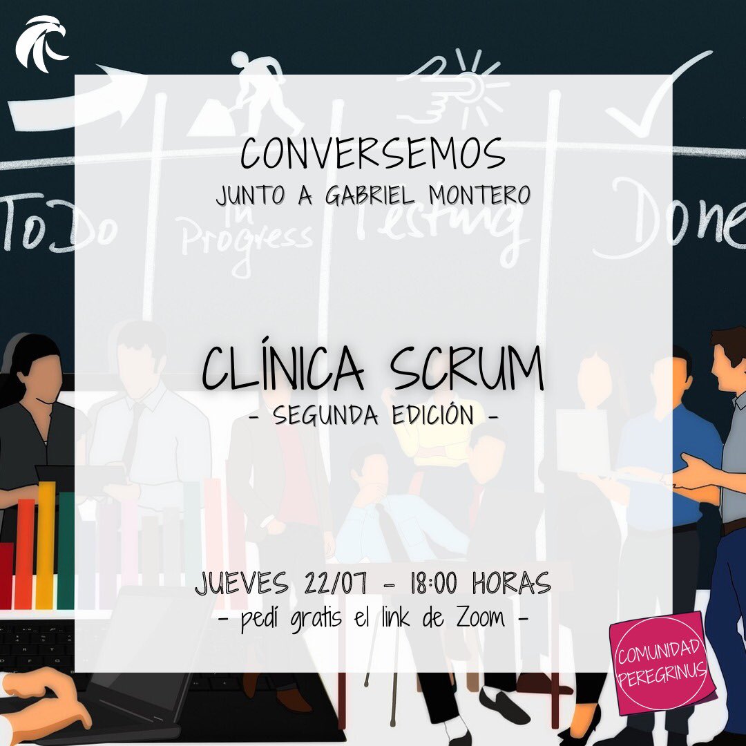 Los invitamos a la 2da edición de la Clínica Scrum, liderada por <a href="/gmonterol/">Gabriel Montero</a> : co-fundador de <a href="/peregrinusuy/">Peregrinus</a> y Scrum Master desde hace más de 6 años.

⚠️ Importante: será GRATUITA, pero será con CUPOS LIMITADOS para poder aprovechar al máximo el espacio. 

🖐🏻¿Te reservo lugar?🖐🏻