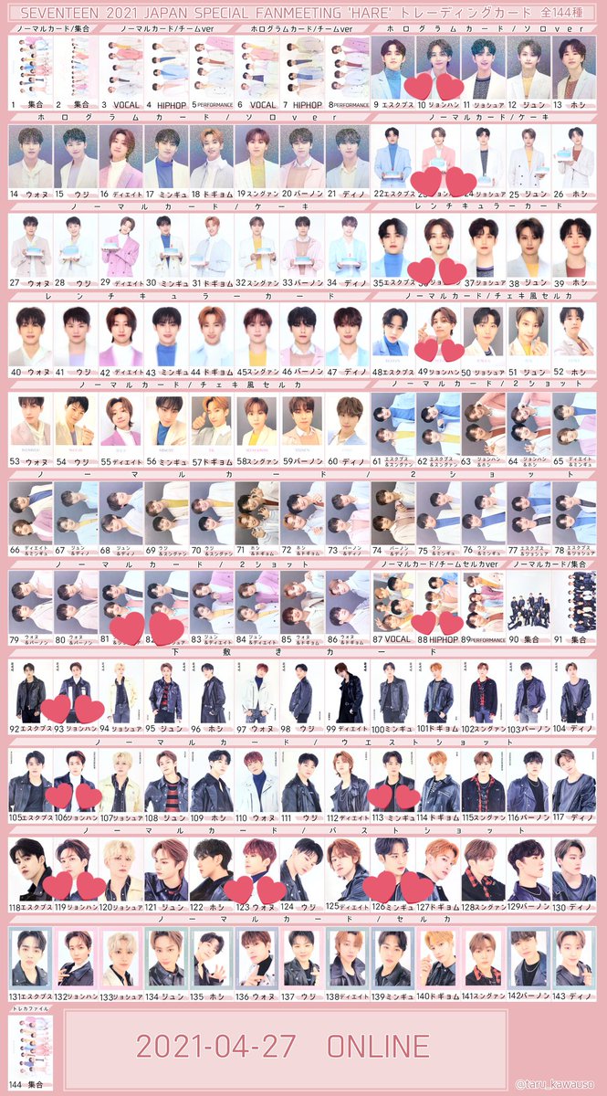 salt_978's tweet photo. SEVENTEEN セブチ HARE トレカ 交換

譲:エスクプス ジョシュア ジュン ホシウジ THE8 ドギョム スングァン バーノン ディノ 
求:ジョンハン ミンギュ ウォヌ(3枚目💕)

郵送での交換希望です📮
出来れば纏めての交換希望です。
お気軽にお声掛けください🌼 https://t.co/YwwxvN291c