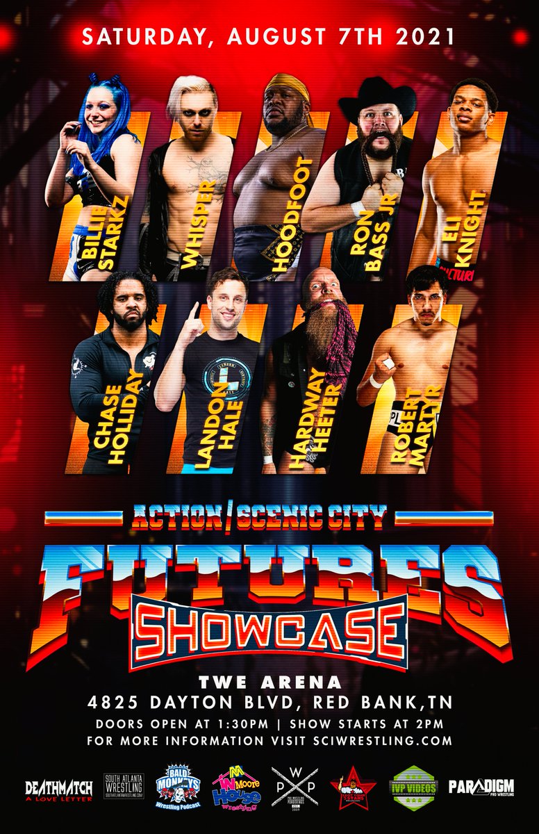 SCITournament's tweet photo. Who's ready for @WrestleACTION1/SCI Futures?  

Tix: https://t.co/jMFuwxlz8p!

We want to thank our friends for helping make this happen:  @anbcdesigns @ParadigmProWres @pwponderings @S_ATL_Wrestling @IVPvideos @deathmatchmag @TheBaldMonkeys @john_moorehouse @jeremynickerson https://t.co/JZ3Awuv4d6