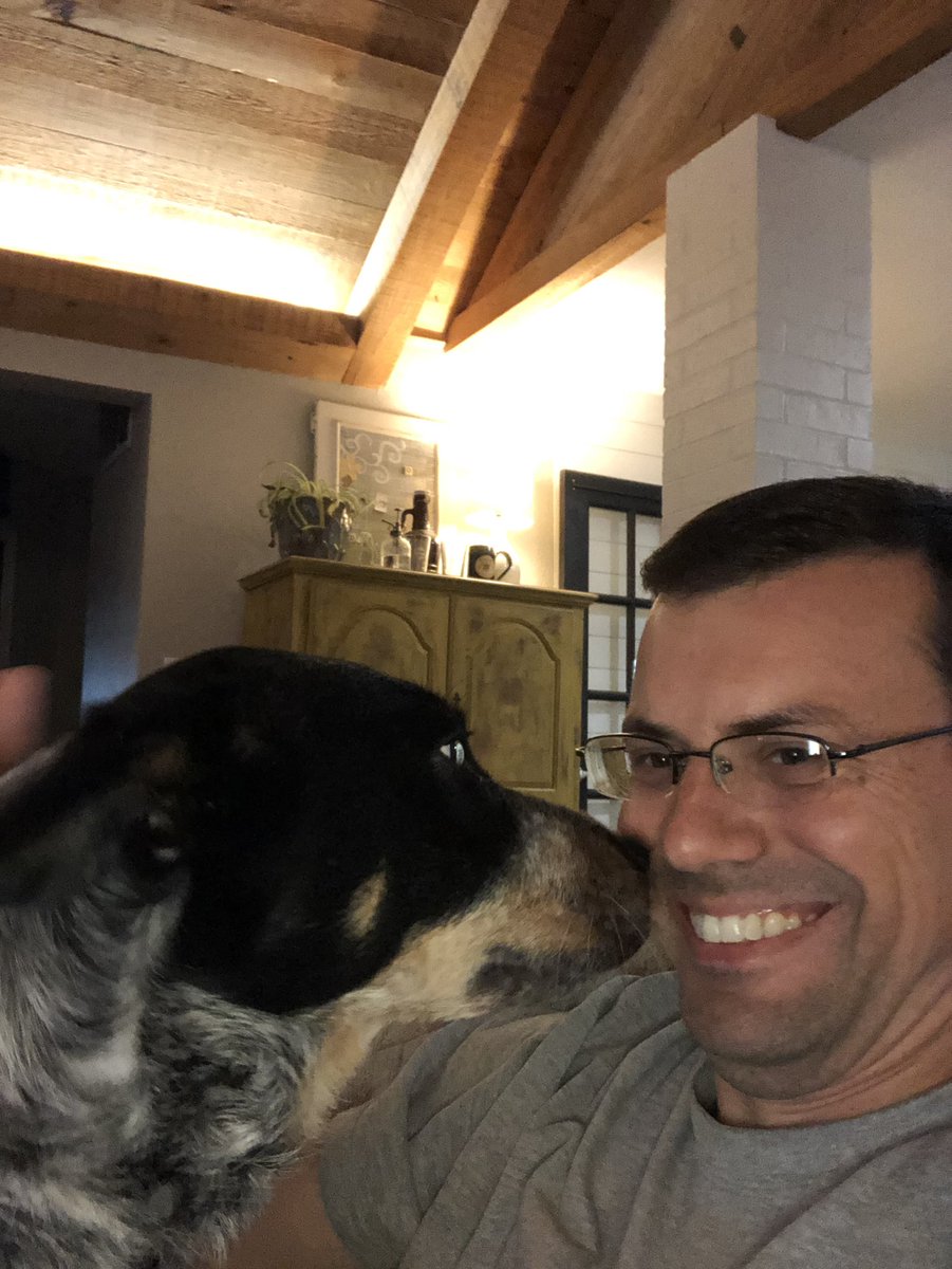 bik1133's tweet photo. @nobrysta And the obligatory #pupperpic, this time with Belle the rescue heeler. https://t.co/H040Ofwt1Z