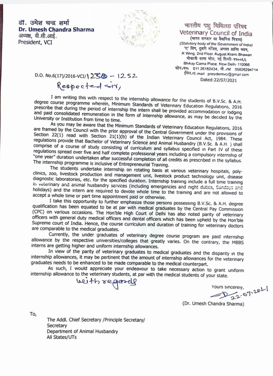 <a href="/ashokgehlot51/">Ashok Gehlot</a> Sir Kindly look into the matter !
Thankyou sir <a href="/presidentVCI/">Dr. Umesh C Sharma</a> 

<a href="/KatariaLalchand/">Lalchand Kataria</a>  <a href="/Chirantan200/">Dr.Chirantan Kadian</a> <a href="/PRupala/">Parshottam Rupala</a> <a href="/icarindia/">Indian Council of Agricultural Research.</a> <a href="/drsanjeevbalyan/">Dr. Sanjeev Balyan</a> <a href="/News18Rajasthan/">News18 Rajasthan</a> <a href="/1stIndiaNews/">First India News</a> #Increase_Vet_Stipend