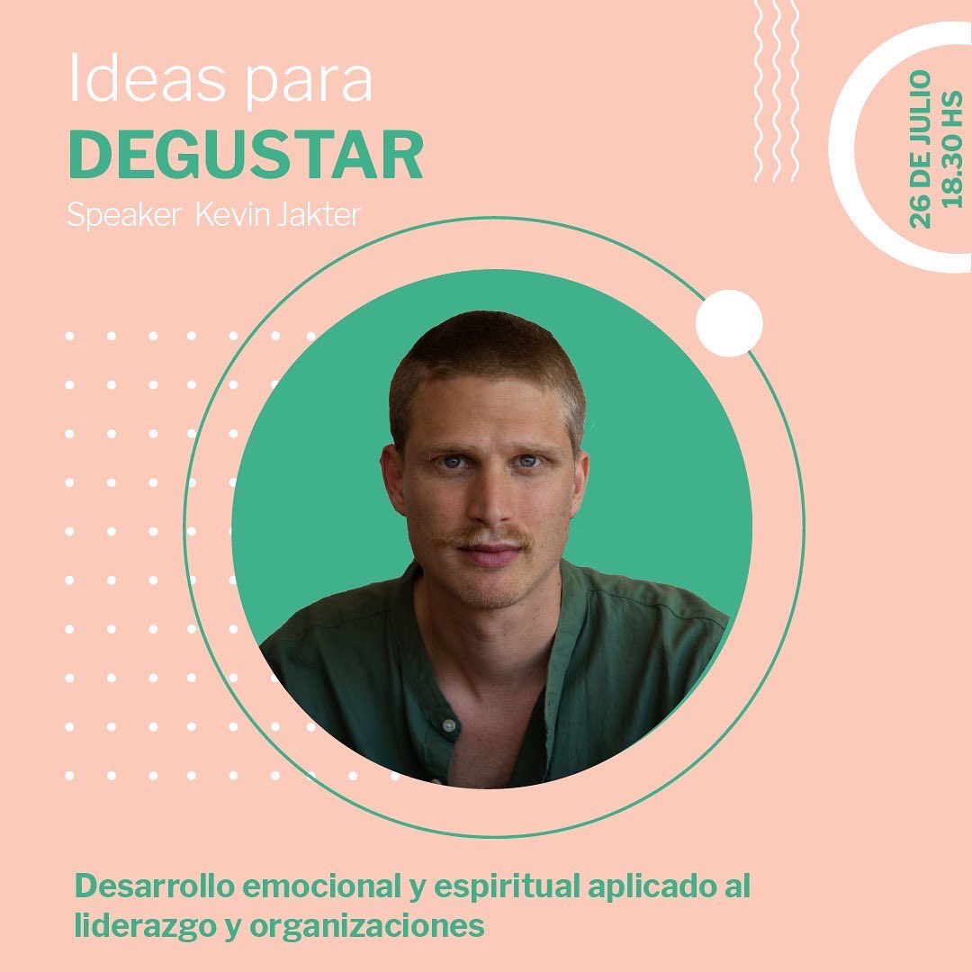 📣 El próximo lunes 18.30 hs en Ideas para Degustar entrevistaremos a <a href="/KevinJakter/">Kevin Jakter</a> quien nos hablará sobre  el desarrollo emocional y espiritual aplicado al liderazgo y organizaciones. 🧘🏼‍♂️
 
✔️suscríbete gratis aquí share.hsforms.com/1EeRLUaGxR-2rs…
 
¡Los esperamos!  🥰