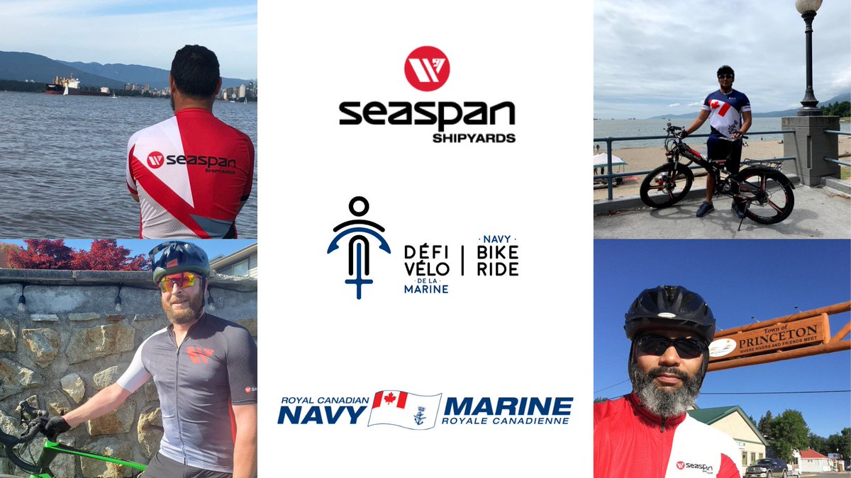 NavyBikeRide's tweet photo. eam Seaspan Shipyards (@MoreThanShips) is a proud sponsor of the @NavyBikeRide. With 133 participants so far, 800+ rides logged &amp; over 17,000 KMs ridden, they’re really showing their enthusiasm for the #NavyBikeRide2021 this year ☀️ #TeamworkBuildsShips #TogetherWeRide https://t.co/sNEO2ISmn1