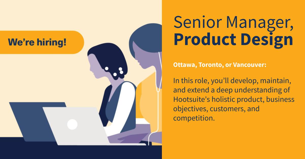 Our amazing Design team at Hootsuite is hiring for a bunch of UX roles including this great opportunity for a leader to inspire and grow a team of amazing Product Designers! Please check it out! ow.ly/kln0102PDZX #HootsuiteLife