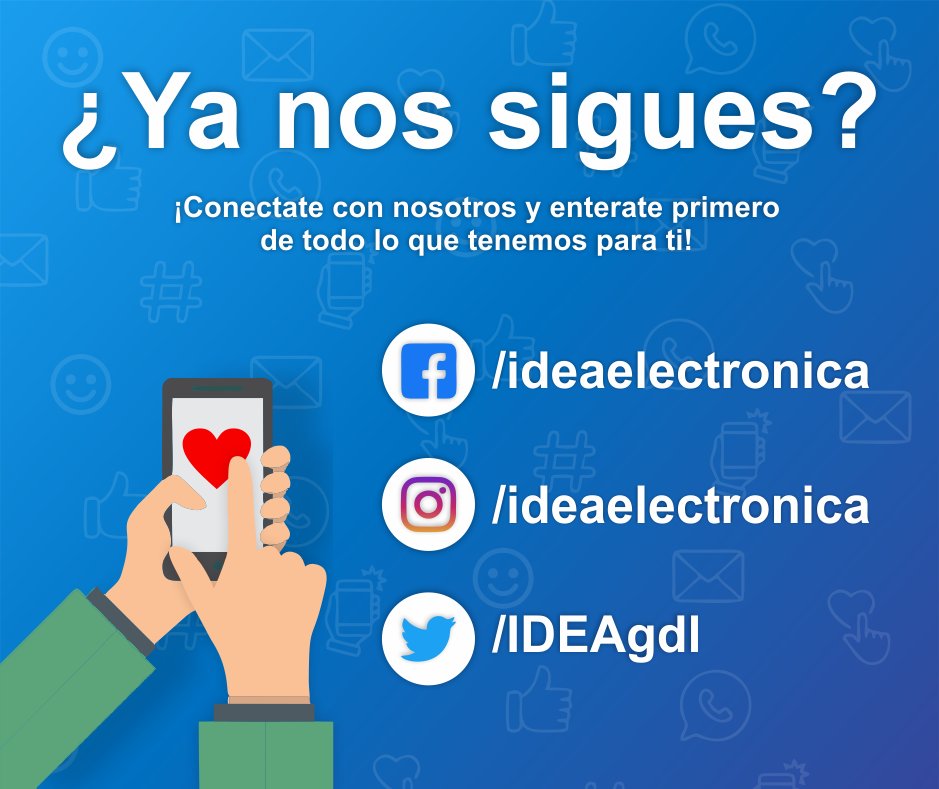 IDEAgdl's tweet photo. Síguenos en todas nuestras redes y se el primero en enterarte de todas las promociones, descuentos y productos que tenemos para ti 🤩
FACEBOOK: https://t.co/00miBoHCZd 👍
INSTAGRAM: https://t.co/psA04AMbhB 📸
TWITTER: https://t.co/d09lfwhNKg 🐦
#arduino #ideaelectronica https://t.co/BUI15h43Ot