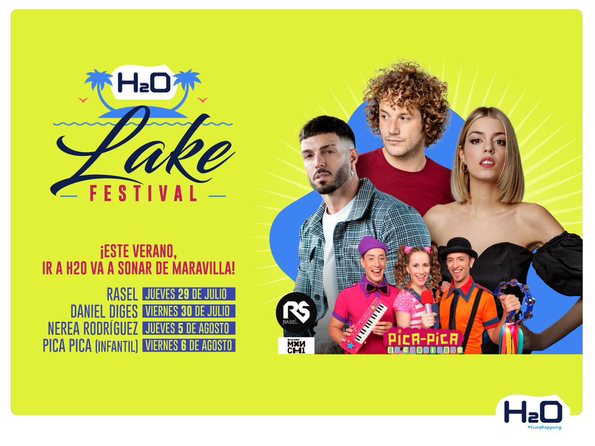 H2Occ's tweet photo. El lago central de @H2Occ se prepara para acoger el primer #LakeFestival. Desde el 29 de julio y hasta el 6 de agosto, la mejor música al aire libre llega de la mano de @Raseloficial, @DanielDiges, @nerearoficial y @LosPicaPica . 🎶🎤

▶▶▶ https://t.co/NzTzZTtP9A https://t.co/0KU2qITW4V