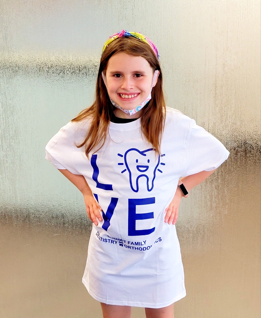 Kayden wanted to show the love today by wearing her new #SFO T-shirt! Share with us your SFO T-shirt to be entered into the contest!⁠
⁠
Contact us today to get a Free Consultation scheduled. Call us at 303.933.5339 or go to our website!⁠
#patients #dental #braces #colorado