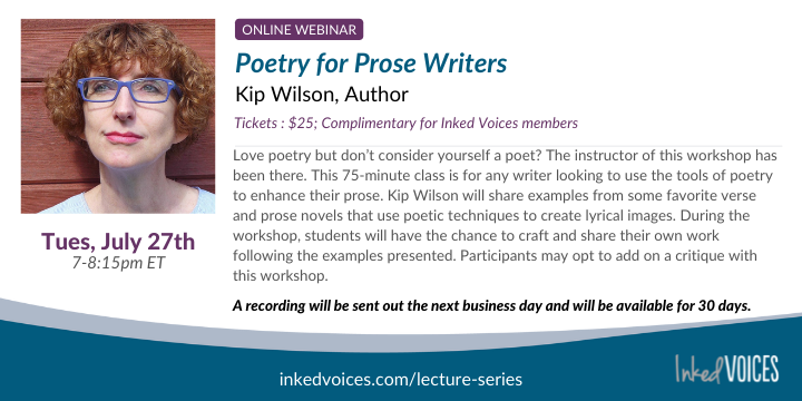 InkedVoices's tweet image. Very excited to have @kiperoo speak about poetry techniques for prose writers next week. Kip's the author of the YA verse novel WHITE ROSE + one forthcoming. Register: inkedvoices.com/lecture-series/ Lecture + critique: inkedvoices.com/group/pro_grou…