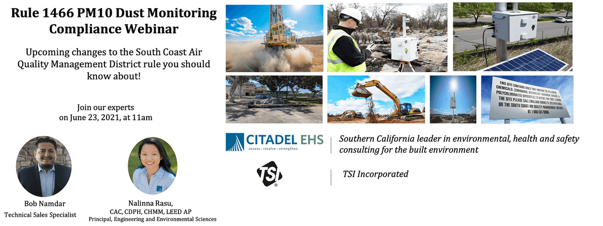 Thank you all for attending the Rule 1466 PM10 Dust Monitoring Compliance Webinar!

To see the recorded presentation and slides, please visit us at lnkd.in/gr38UkC

#AQMD #Rule1466 #PM10 #dustmonitoring