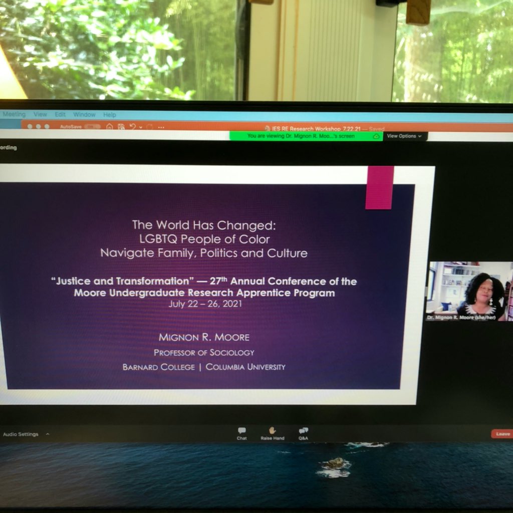 allisoncdemarco's tweet image. Dr. Mignon R. Moore (@mignon_moore), @murap_iaar’s first PhD and namesake, gives the keynote: The World Has Changed: LGBTQ People of Color Navigate Family, Politics, and Culture.”