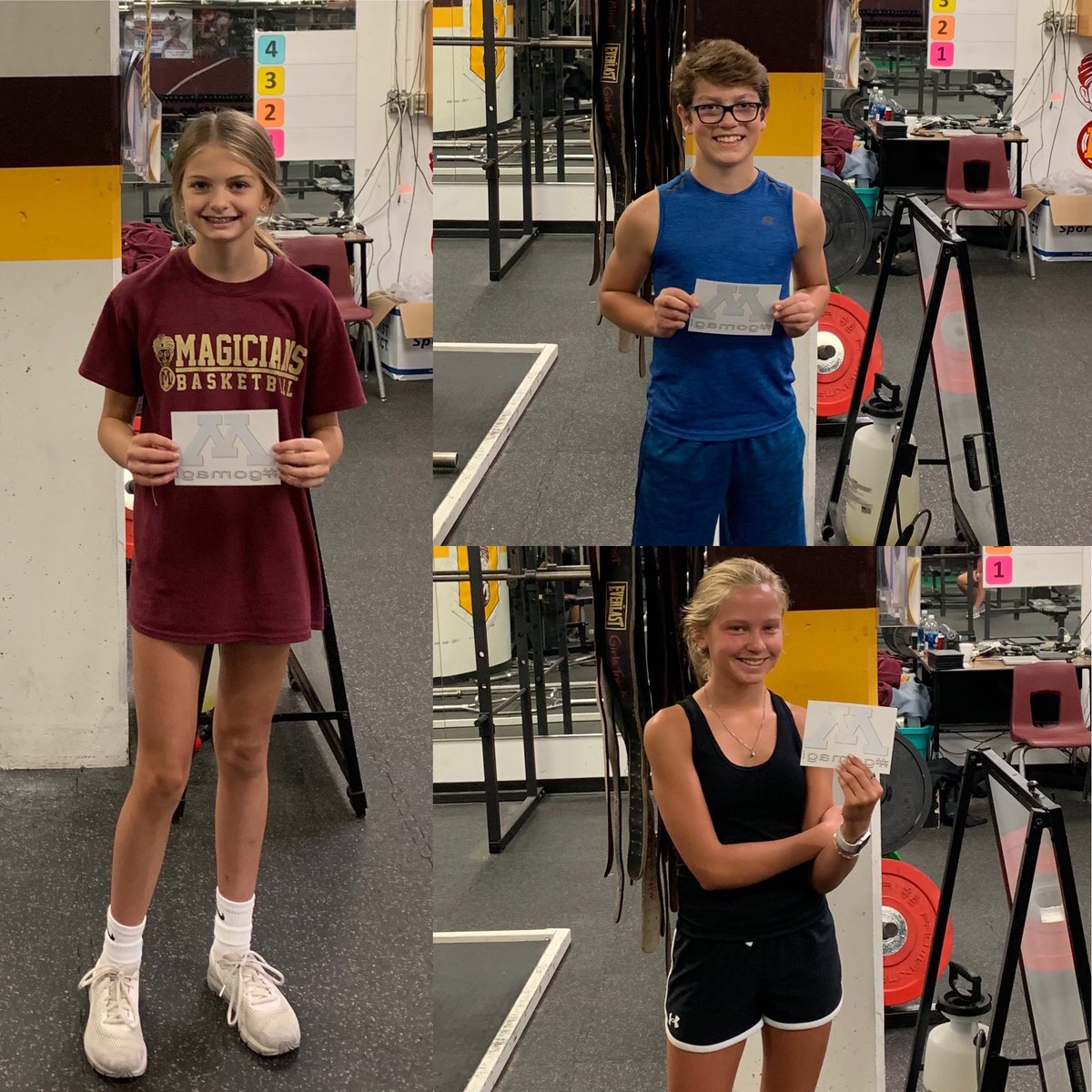 MagiMuscle's tweet photo. Magi Muscle Lifters of the Week ใฝ๏ธ๐ช๐ป
6:30 Group: Lincoln Brooks & Ryder Zimmerman
7:30 Group: Reese Rice
8:30 Group: Tayvin Patterson
9:30 Group: Leighton Johnson & Jasper Nelson
10:30 Group: Aliyah Guilbert
#MagiMuscle #GoMagi https://t.co/8vWUlMpdlp
