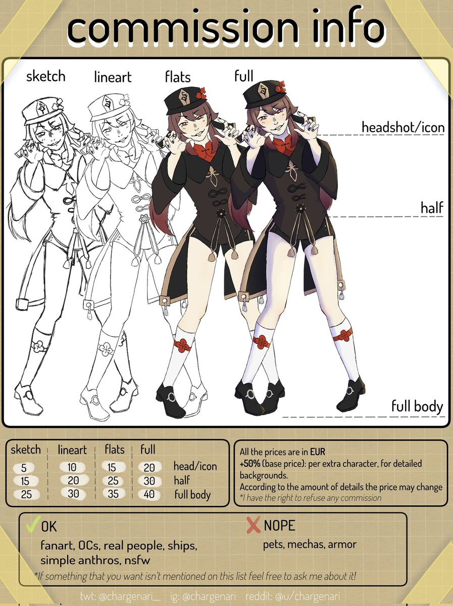 chargenari__'s tweet photo. RT are welcome. 
I need a pc to continue with my studies and I generally would like to help at home with money, so here is my commissions sheet again.
I've also updated my ko-fi to be able to take commissions there if it's better for some people!
https://t.co/l0HAezbe1K https://t.co/qcDATYUafE