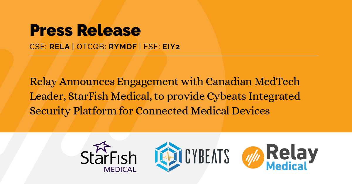 PRESS RELEASE: We are pleased to announce an engagement to provide the <a href="/cybeatstech/">CYBEATS</a> integrated #cybersecurity platform to <a href="/StarFishMedical/">StarFish Medical</a> for high-valued connected medical devices.

Details: bit.ly/3Byl3Ay

$RELA $RYMDF $EIY2 #MedTech #HealthTech #Investing
