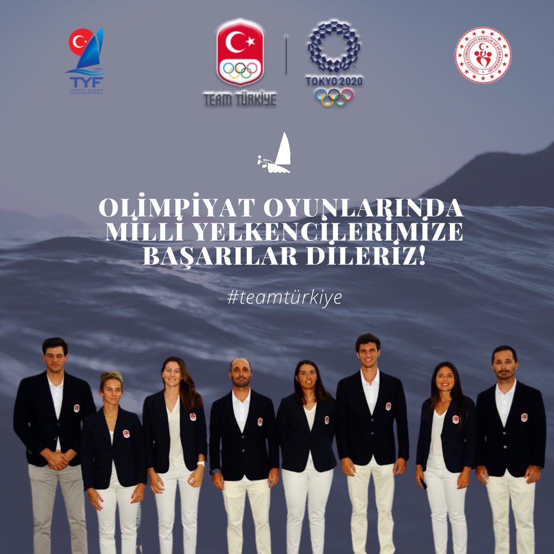 Tokyo Olimpiyat Oyunları’nda ülkemizi temsil edecek milli yelkencilerimize başarılar dileriz!
Ateş ve Deniz Çınar - 470
Alican Kaynar - Finn
Beste Kaynakçı - Okyanus Arıkan - 470
Ecem Güzel - Laser Radial
Dilara Uralp - Rüzgar Sörfü (RS:X)
Onur Cavit Biriz - Rüzgar Sörfü (RS:X)