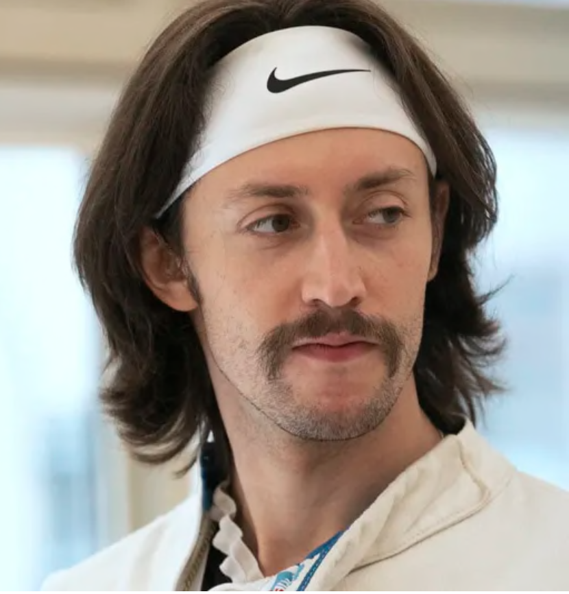 JohnGonzalez's tweet photo. There’s an Olympic fencer from Delco named Jake Hoyle and of course he looks like this. Can’t wait till he brings the gold medal to the Wawa on Baltimore Pike https://t.co/NCgVaLDYNu