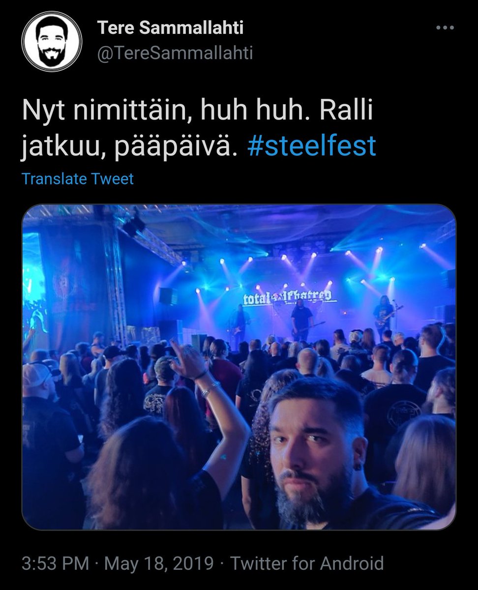 kasvismafioso's tweet photo. @J4XX0001 @TereSammallahti @fariinisokeri Ensin mesotaan, että punkkarit on raiskaajia, sitten kun omasta viiteryhmästä paljastuu paljon enemmän vastaavaa, niin radiohiljaisuus.
Odotan edelleen Tereltä kommenttia #MetalToo:hon...
#PunksToo #Steelfest #NSBM https://t.co/urARhSwVo2