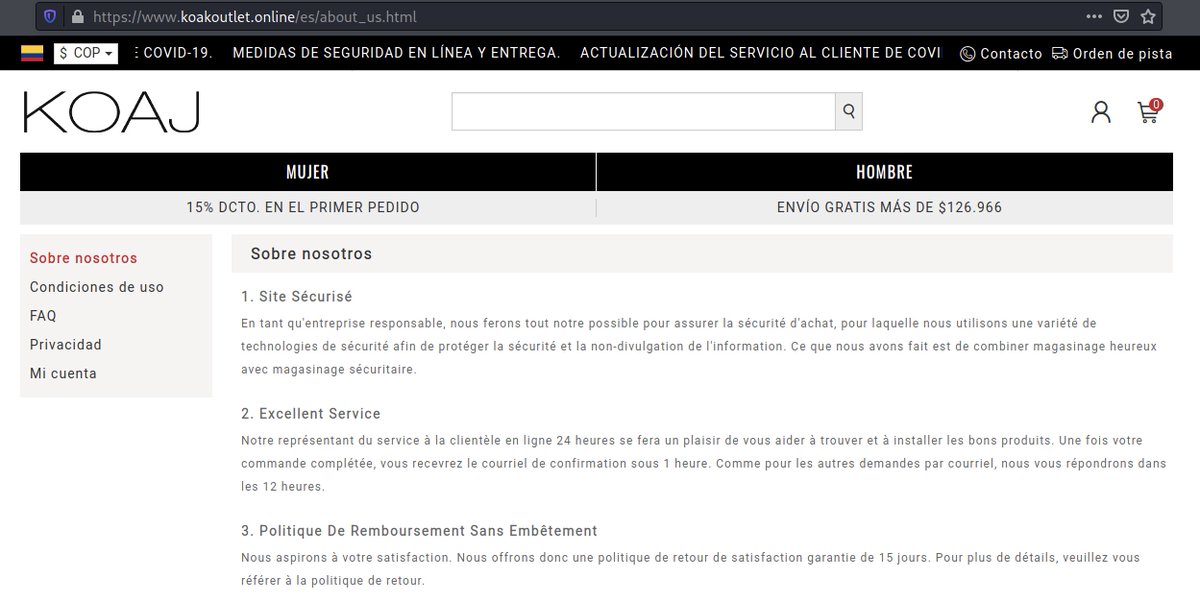 colCERT's tweet image. ¡Alerta! sitio fraudulento suplantando a @modakoaj esta siendo utilizado para robar datos personales y financieros, &quot;recomendamos validar siempre el dominio oficial antes de realizar alguna transacción en línea, no permita que los ciberdelincuentes le roben sus datos&quot; @CaiVirtual