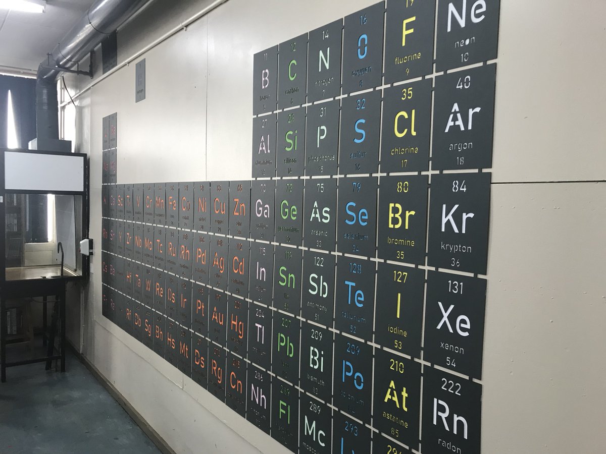DrWilkinsonSci's tweet image. Seriously chuffed with my new Periodic Table display in my classroom. Putting the laser cutter in Technology to fine use.