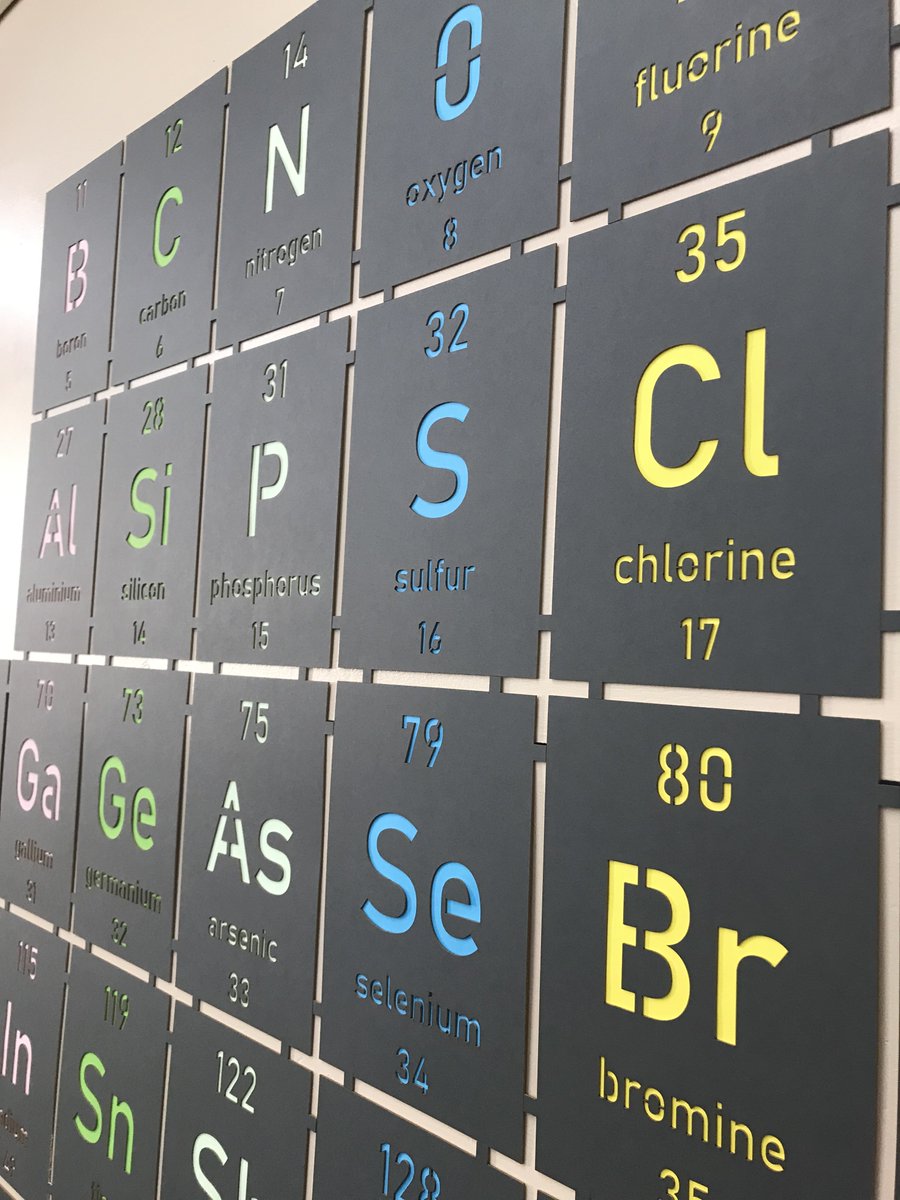 DrWilkinsonSci's tweet image. Seriously chuffed with my new Periodic Table display in my classroom. Putting the laser cutter in Technology to fine use.
