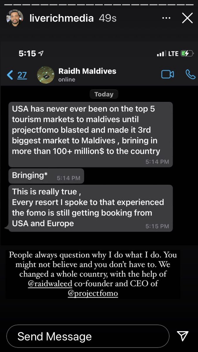 mandybba's tweet photo. Word! #ProjectFOMO #Maldives #tourism @liverichmedia 🔥❤️🙏 @frankimrussell https://t.co/e3McQW3g7w