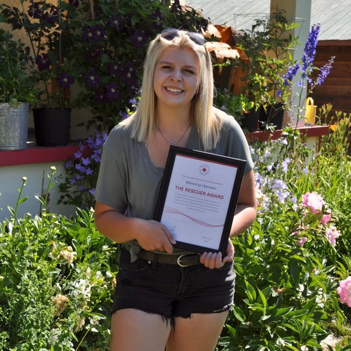 redcrosscanada's tweet photo. #EverydayHero: Congrats to Mikenna Hansen who received a Red Cross #Rescuer Award after rescuing two people at Kootenay Lake 👏👏👏 https://t.co/9TIS0JKKQ3 https://t.co/PDXlIUU7YO