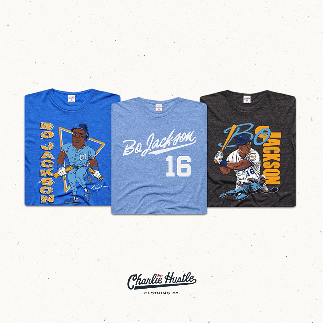 CharlieHustleCo's tweet photo. BO KNOWS T-SHIRTS! Pay tribute to the legendary Bo Jackson with these new officially licensed tees. Available online & in-store today! ⚾ #BoJackson #RoyaltyWeek
SHOP NOW--> https://t.co/j8lTqnazE5 https://t.co/6fuwd4AxzE
