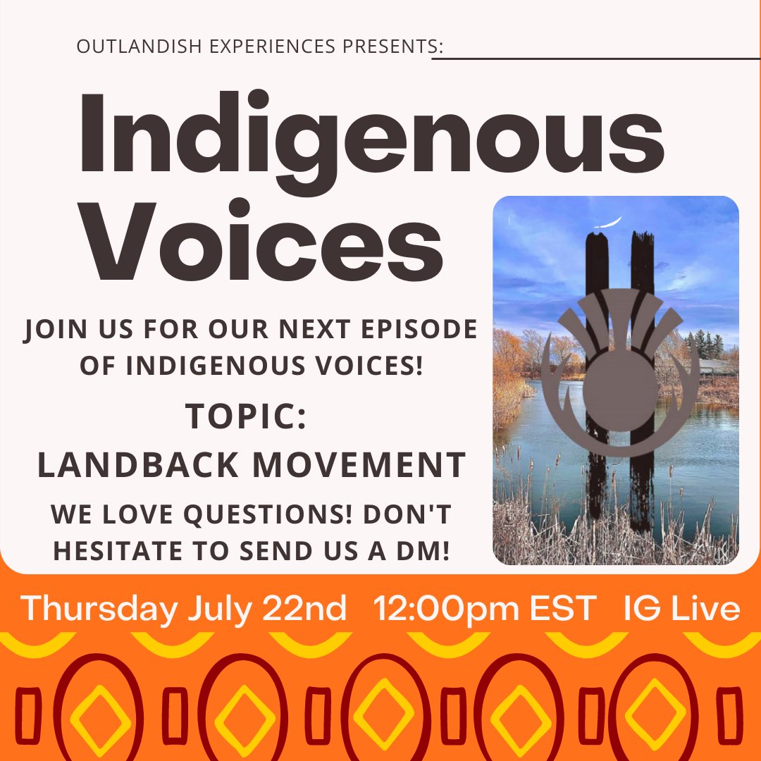 Outlandish_Exp's tweet photo. Join us over on IG Live at 12pm EST. #landback #Indigenous #firstnations #nativeamerican https://t.co/7PYfSffdXr https://t.co/UY3iCZeXfG