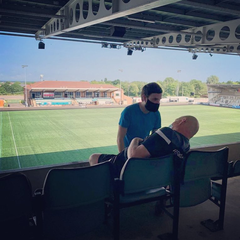 Scenarios with a fine view of the <a href="/NewcastleFalcon/">Newcastle Falcons</a> rugby ground during this week’s #firstaid training! 🏉👍 #lifesavingtraining #rugby #northeast #savelives