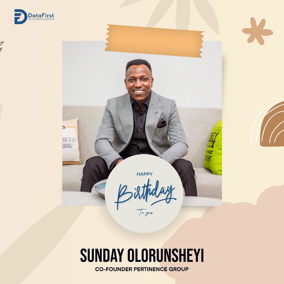 Datafirst_ng's tweet photo. On this special day we celebrate our Boss, Father, mentor, guardian MR Olorunsheyi Sunday, we pray that God continue to enrich you with wisdom that will help you to continue to make the right decisions.
Happy Birthday once again to you sir, continue to be a SUPERSTAR that you’re! https://t.co/AQABMN3fZm