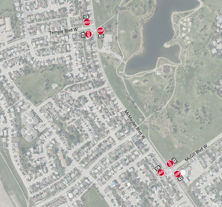 LethbridgeCity's tweet photo. The City of Lethbridge is changing the intersections of McMaster Boulevard West at Temple Boulevard West and McGill Boulevard West from one-way stop controls to three-way stop controls, effective Monday, July 26.

Read more:
https://t.co/Sv8xCYl1Sy

#yql https://t.co/eTMJiBpXNy