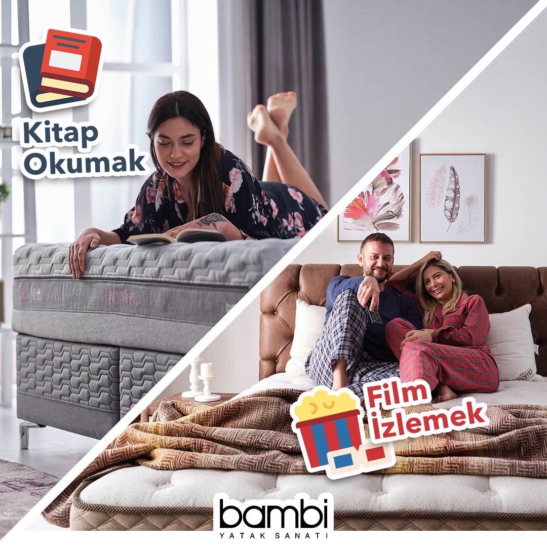 Günün yorgunluğunu atmak için kitap okumayı mı film izlemeyi mi tercih edersiniz?
.
.
#bambiyatak #bambiyataksanatı #bambimvarbenim #sağlık #yatak #uyku #yastık #aktivite #sorucevap