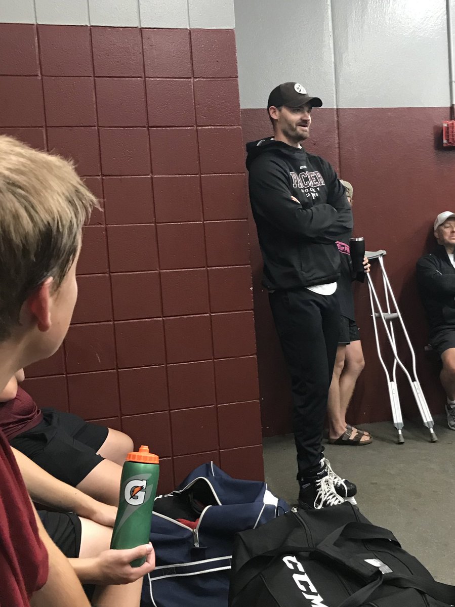 Packer_Hockey's tweet photo. Fortunate to have both Josh Palmquist and Zach Palmquist speak to our kids these last 2 weeks! Both former Packers, both great members of our community, and both men of great character #SSPpride https://t.co/oQbXTVCNmb