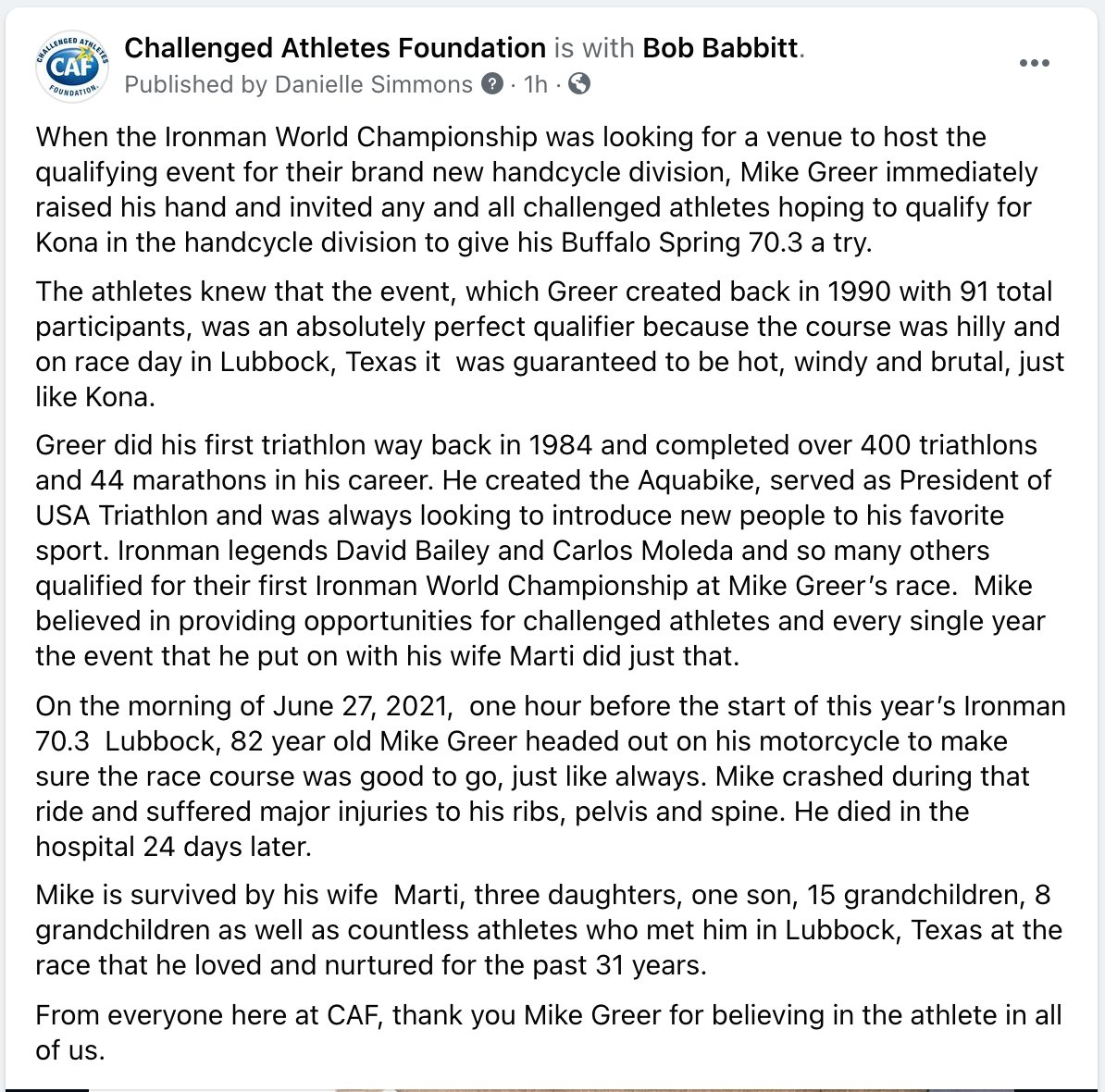 Challenged Athletes Foundation tweet media