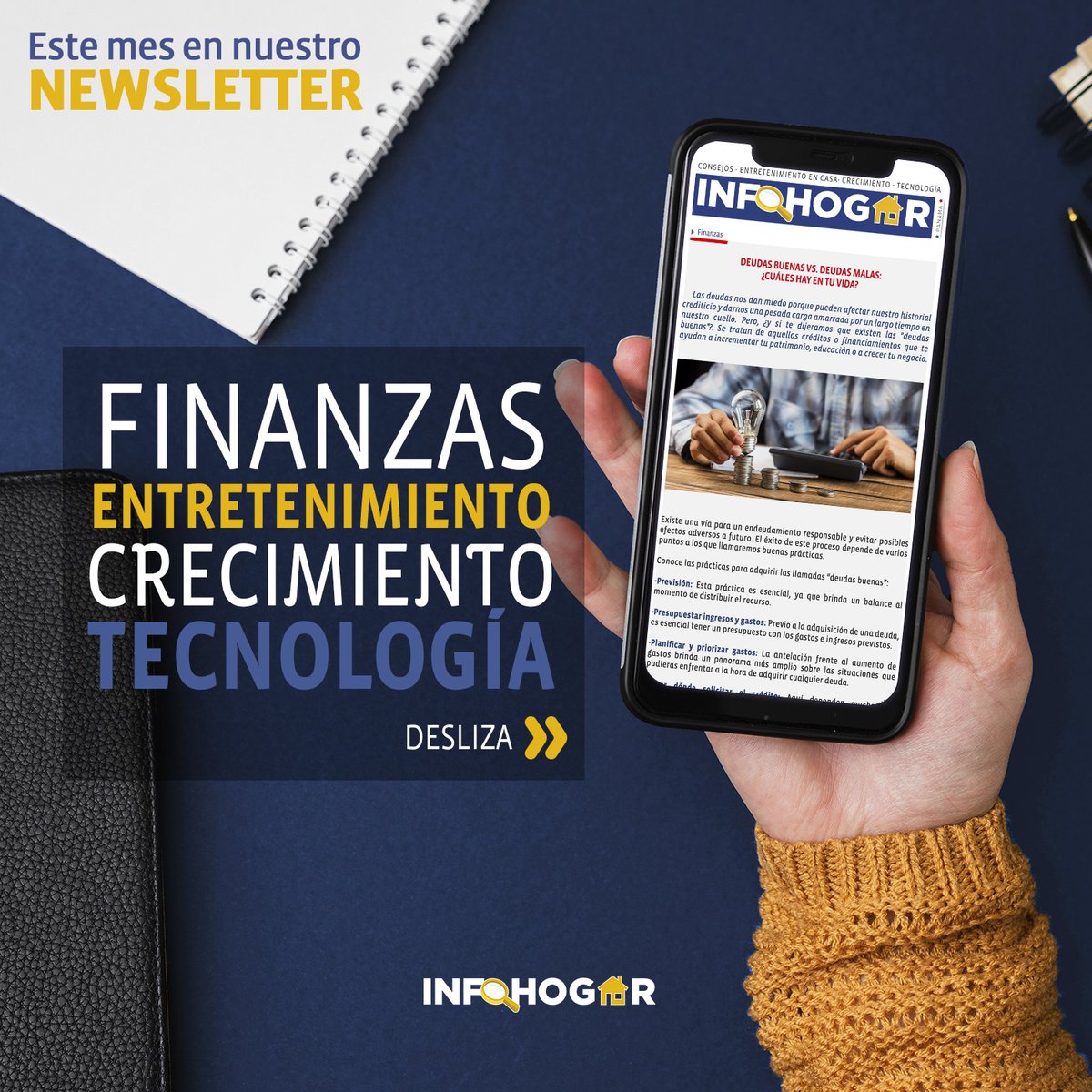 infohogarPTY's tweet photo. ¿Ya viste nuestro Newsletter? 🤩
​
​Es GRATIS, Así que suscríbete con sólo un clic en el enlace de nuestra biografía.
​
​También puedes leerlo en nuestra página web https://t.co/0fPyoeVyqu
​
​Recuerda… ¡Cada día somos más!
​
​#Infohogar #Panamá #PTY #BúscaloYa https://t.co/ejSHcGKxHb