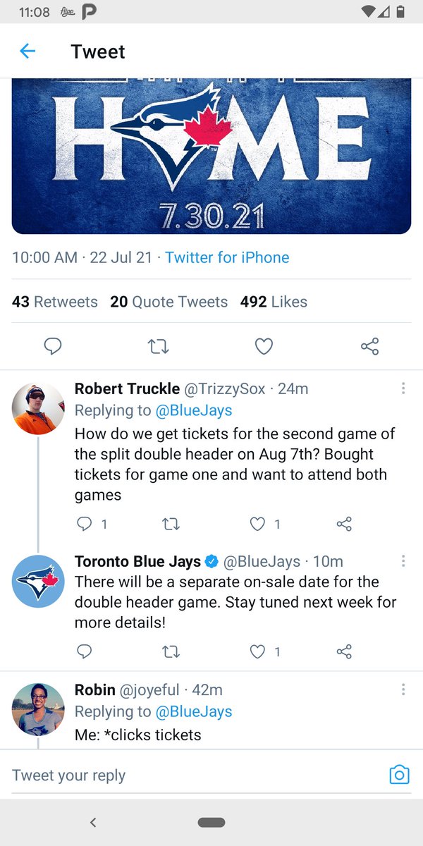 therealkdTO's tweet photo. @JenHoogenes @BlueJays Apparently tickets will go on sale at a later date???  #sodumb https://t.co/0kWgH35XO5