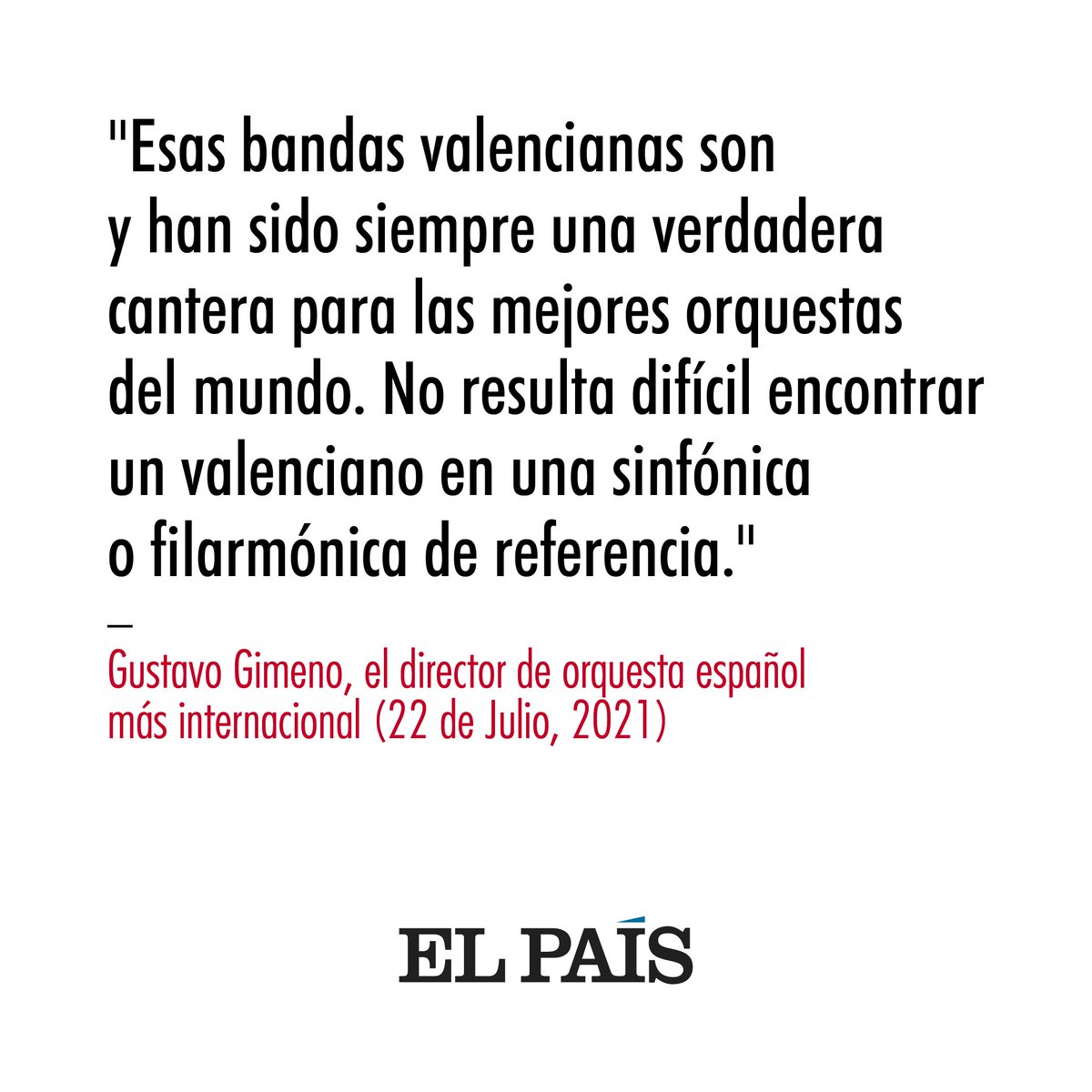 Orgullosos de esta Tierra de Música repleta de historias de grandes talentos triunfando en todos los rincones del mundo como esta que narra hoy <a href="/el_pais/">EL PAÍS</a> sobre Gustavo Gimeno.

🗞 elpais.com/eps/2021-07-22…