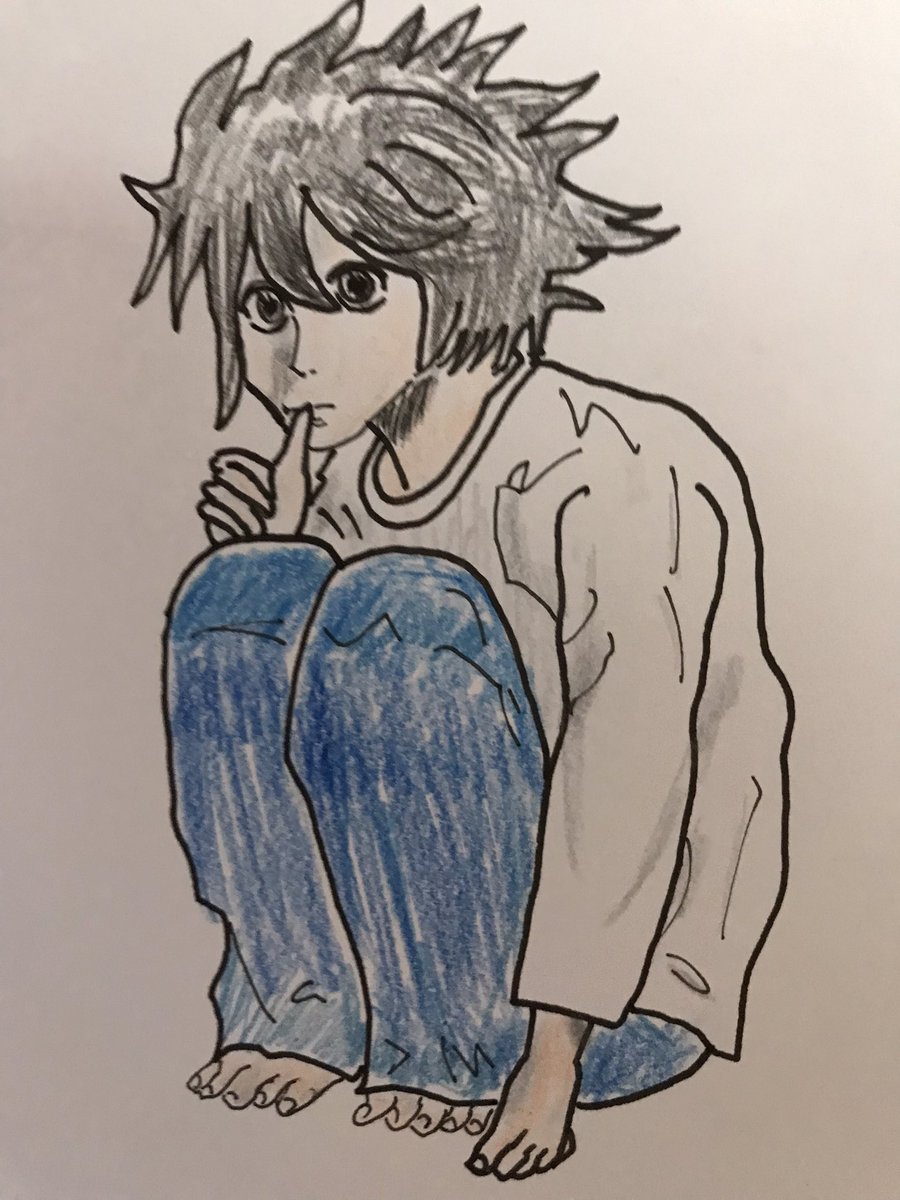 6ZwJV1DSPzunR95's tweet photo. シュールなL

#アナログイラスト
#色鉛筆
#デスノート https://t.co/Xde3EYuy4Q