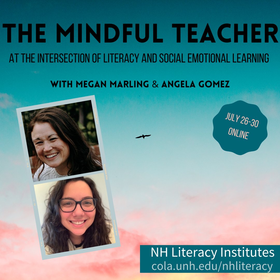 UNHLit's tweet photo. We're so excited to have @mdincherteach and @msagomez19 next week, teaching our last course for this year's institute. #NHLI #UNHLit #NHLiteracyInstitute #teachers https://t.co/Wlr3GO0F51