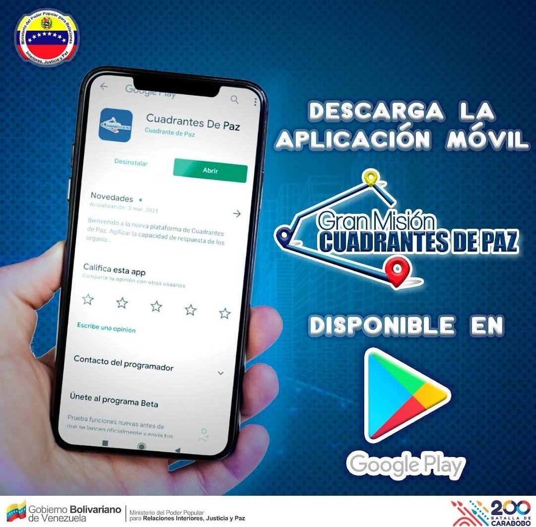MijpVzla's tweet photo. Aplicación Cuadrantes de Paz📲
Con el fin de brindar atención oportuna y eficiente al pueblo venezolano en materia de seguridad, el Gobierno Bolivariano Impulsa el fortalecimiento.
Descarga
⬇️⬇️⬇️⬇️
https://t.co/1ebQWsaQhh
#MPRPIJP
#GestiónPerfecta
#CuadrantesDePaz https://t.co/viEs4EwdJ2