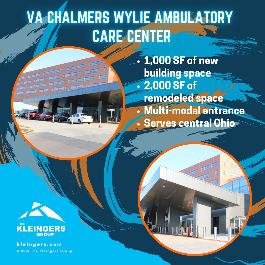 kleingers's tweet image. This week’s #DowntownThursday project focuses on the VA Chalmers Wylie Ambulatory Care Center. The center offers veterans a variety of medical services. #Kleingers dream team of #civilengineers, #landscapearchitects, and #trafficengineers helped this project come to life.