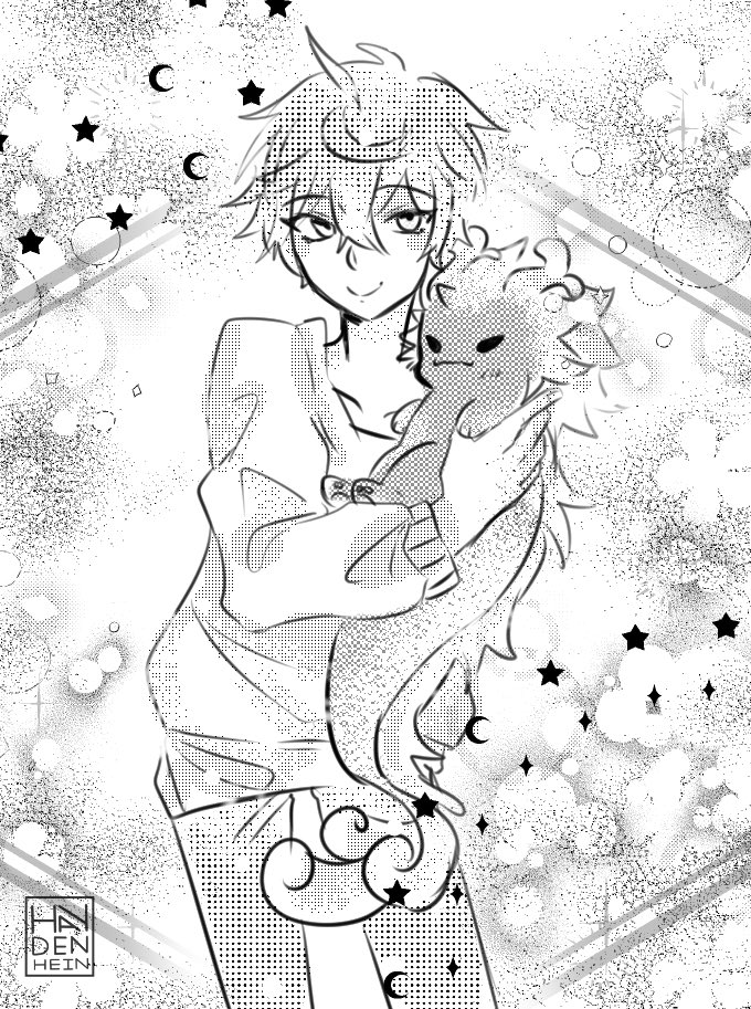 after zcweek I gonna draw how childe adopted(?) Mr. Chonkli✨✨ 