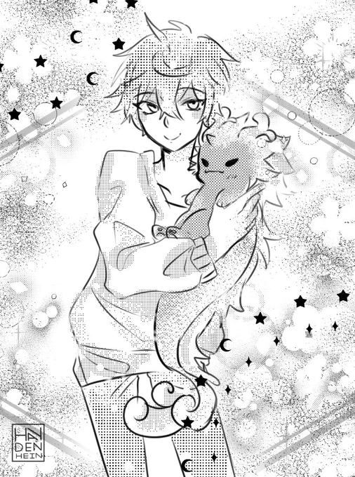 after zcweek I gonna draw how childe adopted(?) Mr. Chonkli✨✨ 