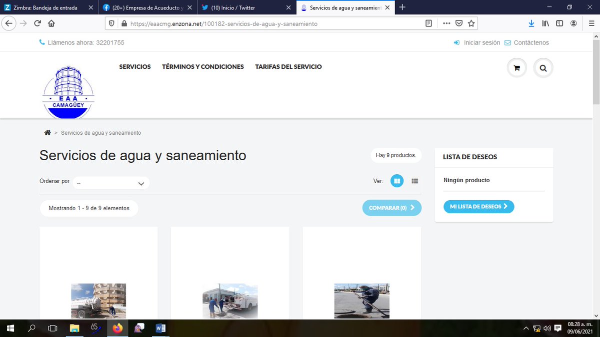 Nuestra página de comercio electrónico siempre estará dispuestas para usted,  eaacmg.enzona.net, acceda  a nuestros servicios a través de las bondades tecnológicas #AguaySaneamiento