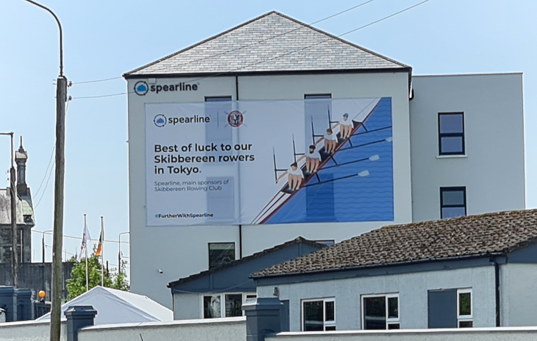 Spearline HQ is delighted to unveil our new banner in support of the <a href="/skibbrowing/">Skibbereen Rowing</a> club. 
Spearline is the proud sponsor the club and would like to take this opportunity to wish the club and the athletes the best of luck in the upcoming races in the Olympics. #furtherwithspearline