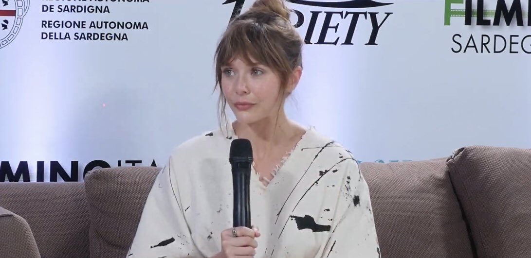 eolsenarchive's tweet image. elizabeth olsen at the 2021 filming italy sardegna festival