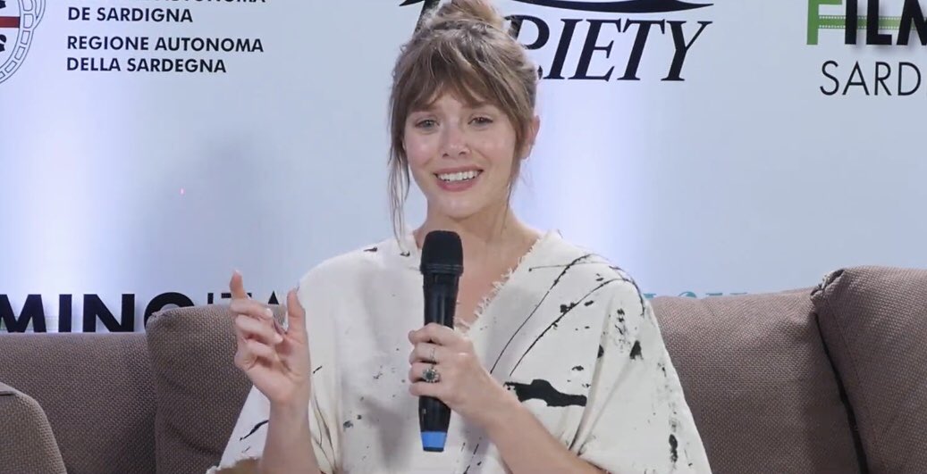 eolsenarchive's tweet image. elizabeth olsen at the 2021 filming italy sardegna festival