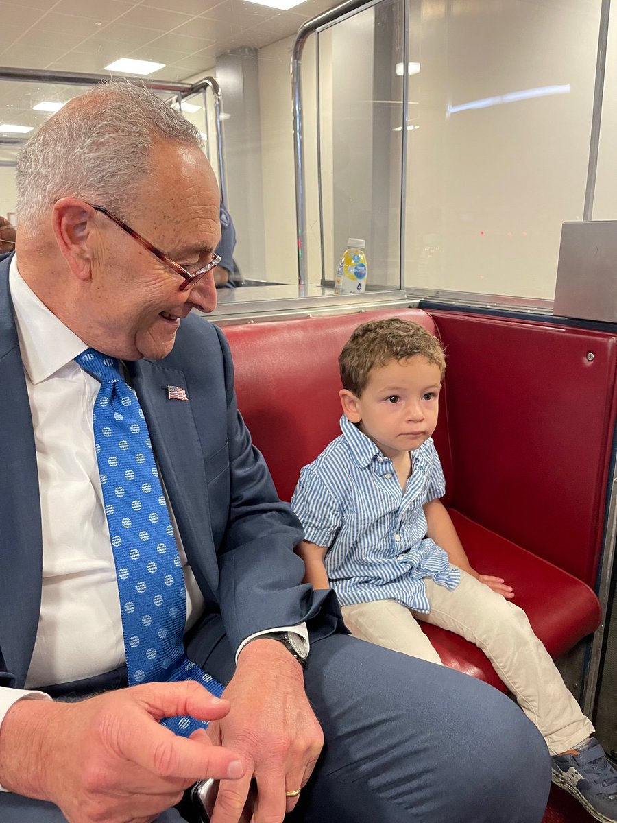 SenSchumer's tweet image. Noah’s first visit to the Capitol!